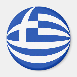 Greece Fisheye Flag Magnet