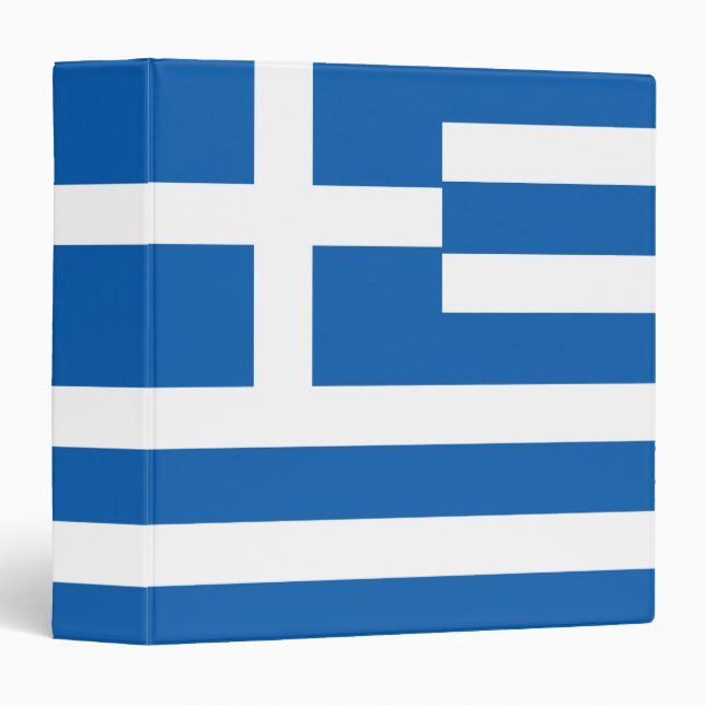 Greece Flag 3 Ring Binder (Front/Spine)
