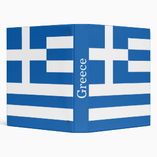 Greece Flag 3 Ring Binder
