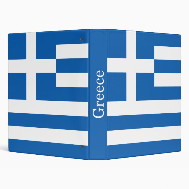 Greece Flag 3 Ring Binder (Background)