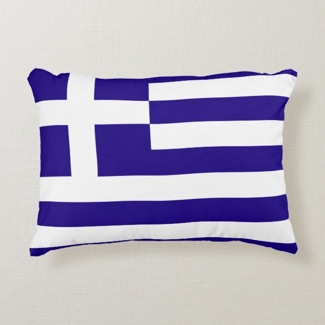 Greece Flag Accent Pillow (Front)