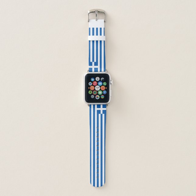 Greece Flag Apple Watch Band (Front)