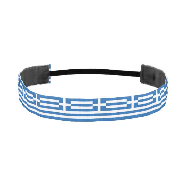 Greece Flag Athletic Headband (Front)
