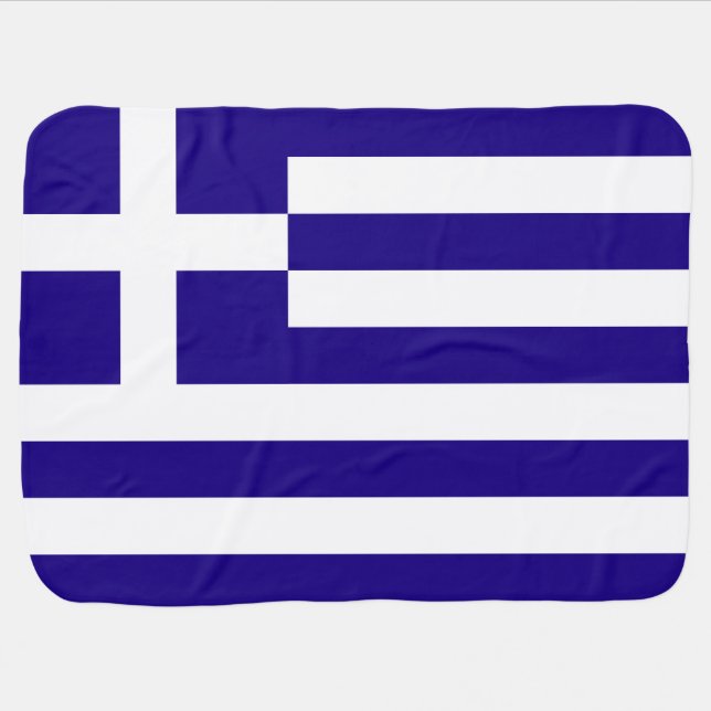 Greece Flag Baby Blanket (Horizontal)