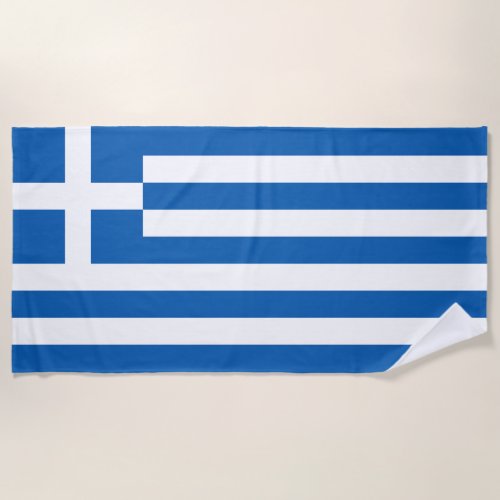 Greece Flag Beach Towel