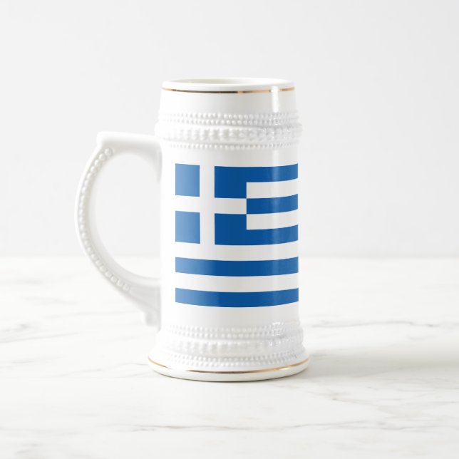 Greece Flag Beer Stein (Left)