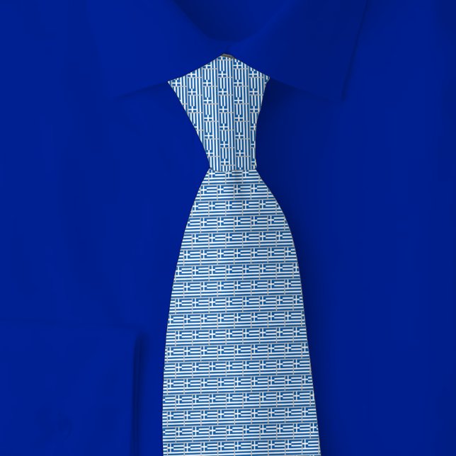 Greece Flag Brick Pattern Neck Tie (Creator Uploaded)