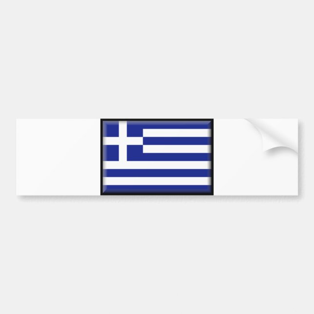 Greece Flag Bumper Sticker (Front)