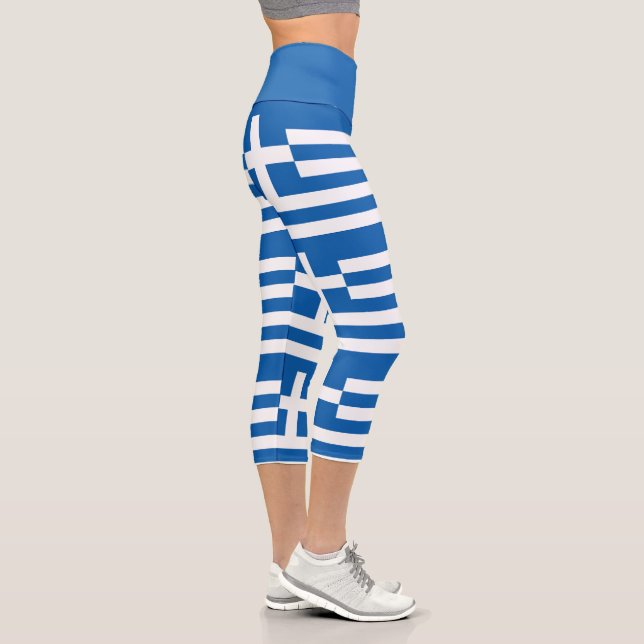 Greece Flag Capri Leggings (Right)