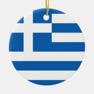 Greece flag ceramic ornament