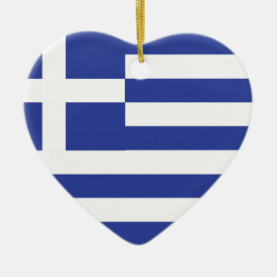 Greece Flag Ceramic Ornament