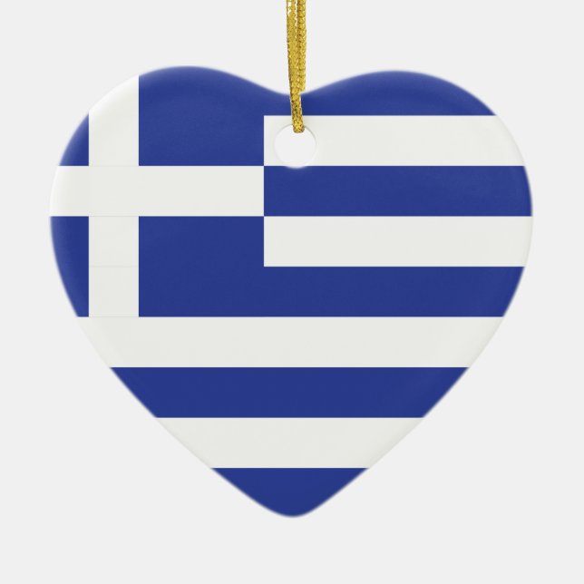 Greece Flag Ceramic Ornament (Front)