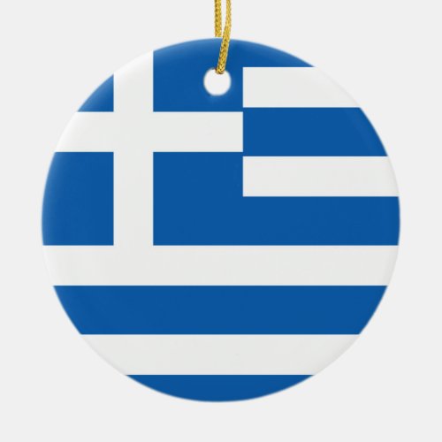 Greece Flag Ceramic Ornament