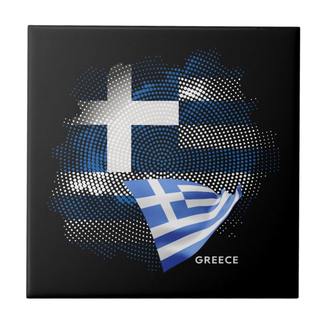 Greece flag ceramic tile (Front)