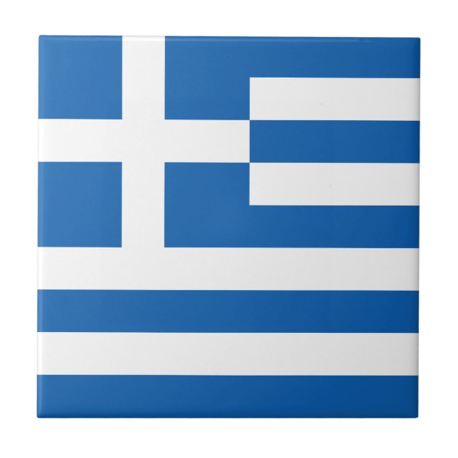 Greece Flag Ceramic Tile (Front)