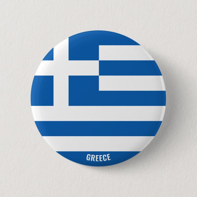 Greece Flag Charming Patriotic Button (Front)