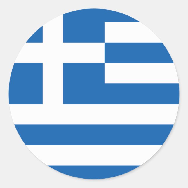 Greece flag  classic round sticker (Front)