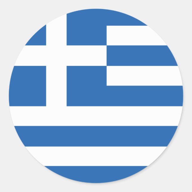 Greece Flag Classic Round Sticker (Front)