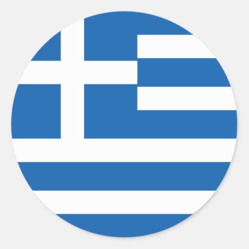 Greece Flag Classic Round Sticker