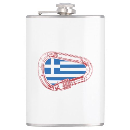 Greece Flag Climbing Carabiner Flask