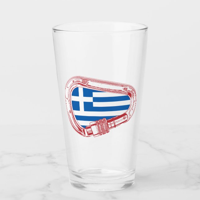 Greece Flag Climbing Carabiner Glass (Front)