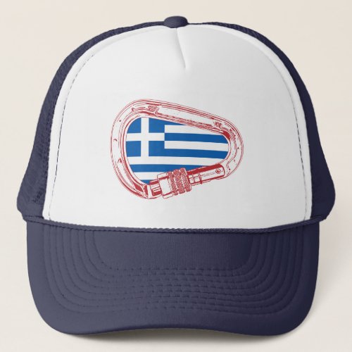 Greece Flag Climbing Carabiner Trucker Hat