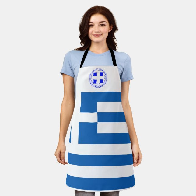 Greece flag-coat arms apron (Worn)