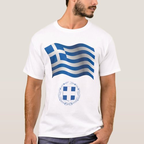 Greece Flag Coat Of Arms T_Shirt