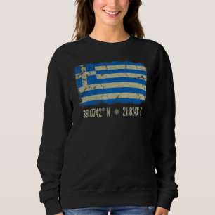 Greece Flag Coordinates Men Women Greek Heritage Sweatshirt