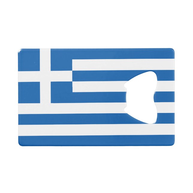 Greece Flag Credit Card Bottle Opener (Front (Horizontal))