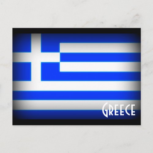 Greece Flag Dark Postcard