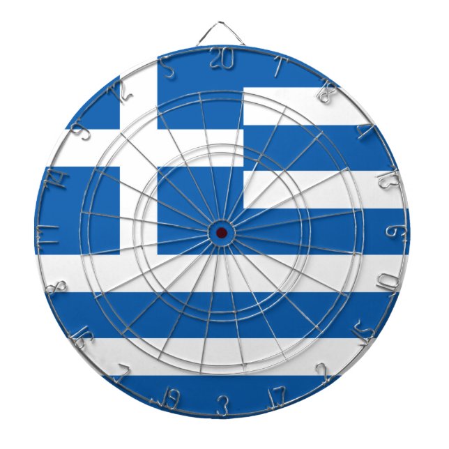 Greece Flag Dart Board (Front)