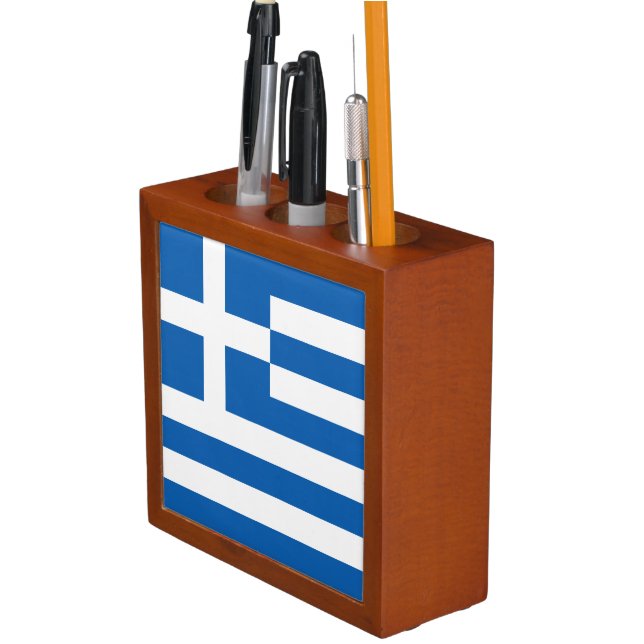 Greece Flag Desk Organizer (In Situ)