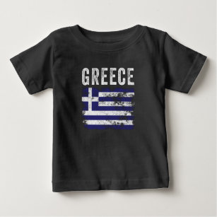 Greece Flag Distressed - Greek Flag Baby T-Shirt