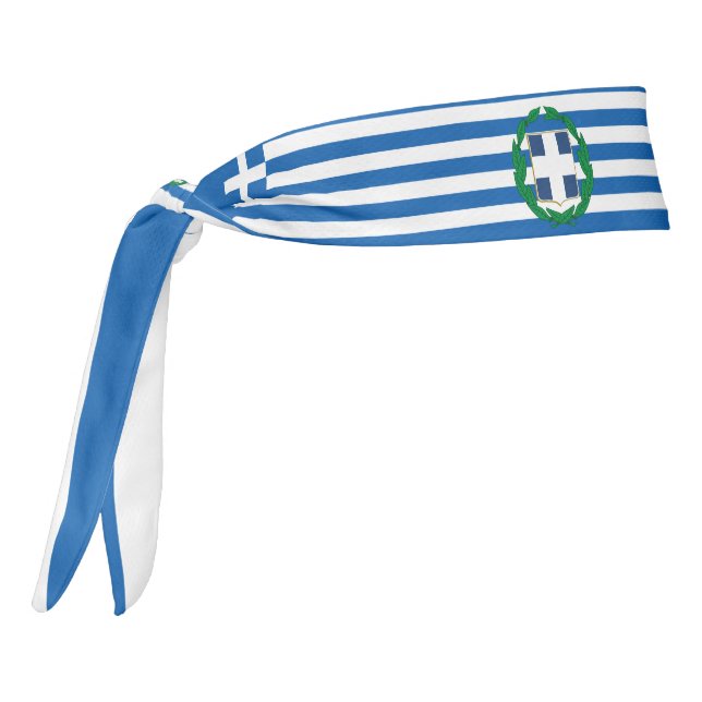 Greece Flag Elegant Patriotic Tie Headband (Rotate 270)