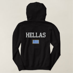 Greece Flag Embroidered Hoodie