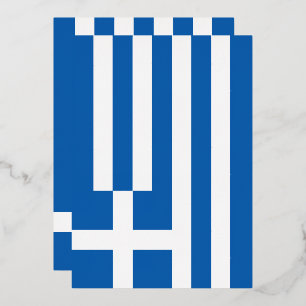 Greece flag foil invitation