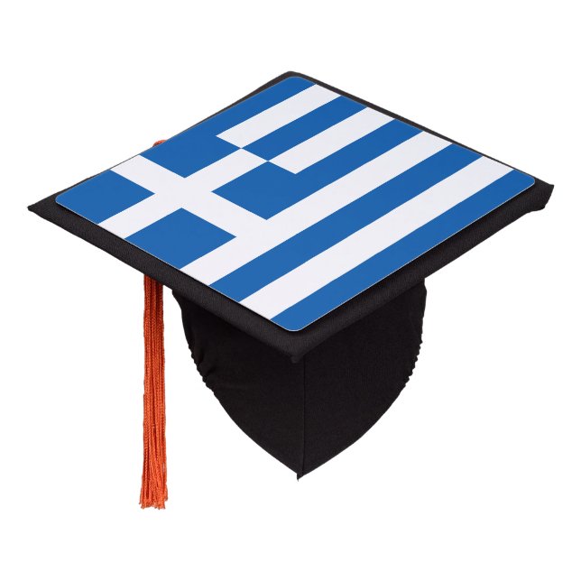Greece Flag Graduation Cap Topper (Angled)