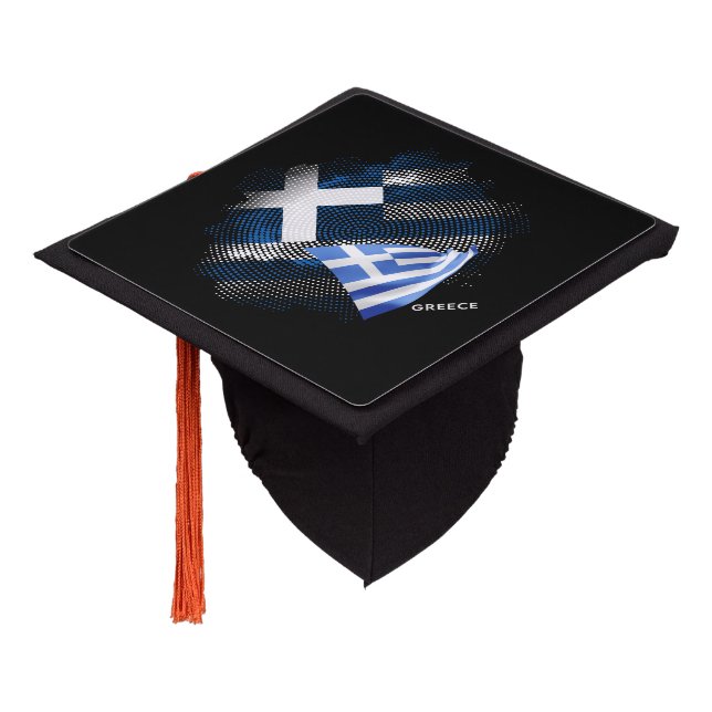 Greece flag graduation cap topper (Angled)