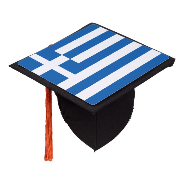 Greece Flag Graduation Cap Topper (Angled)