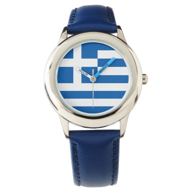 Greece Flag Greek Patriotic Watch (Front)