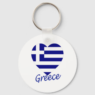 Greece Flag Heart Keychain