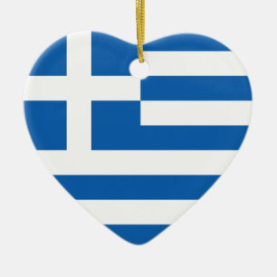 Greece Flag Heart Ornament