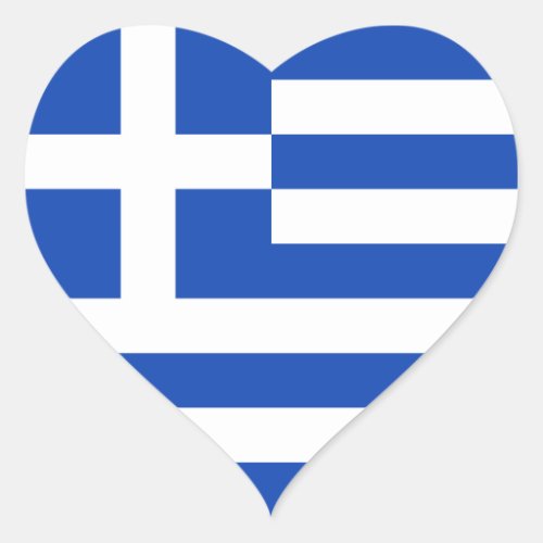 Greece Flag Heart Sticker