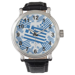 Greece Flag in Multiple Colorful Layers Askew Watch
