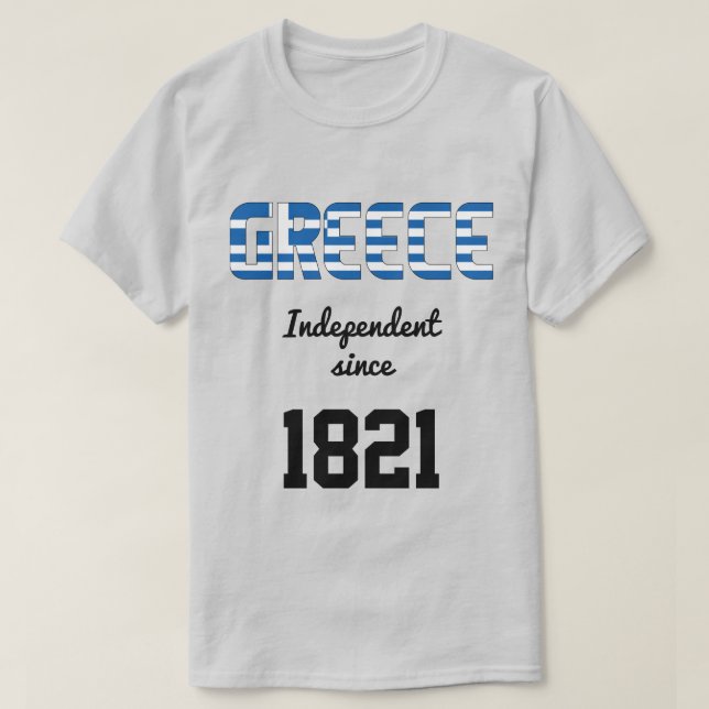 Greece Flag Independence Celebration T-Shirt (Design Front)