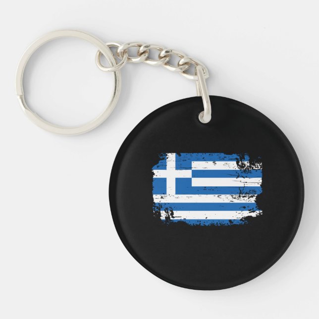 Greece Flag Keychain (Front)