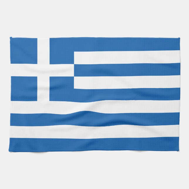 Greece Flag Kitchen Towel (Horizontal)