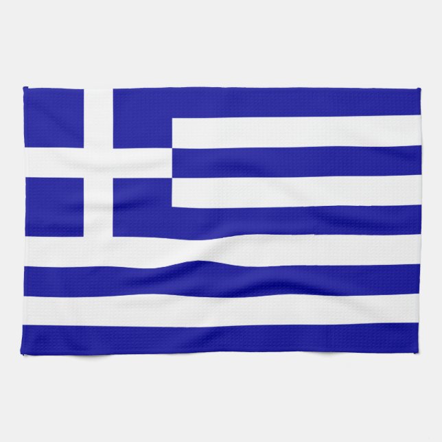 Greece Flag Kitchen Towel (Horizontal)