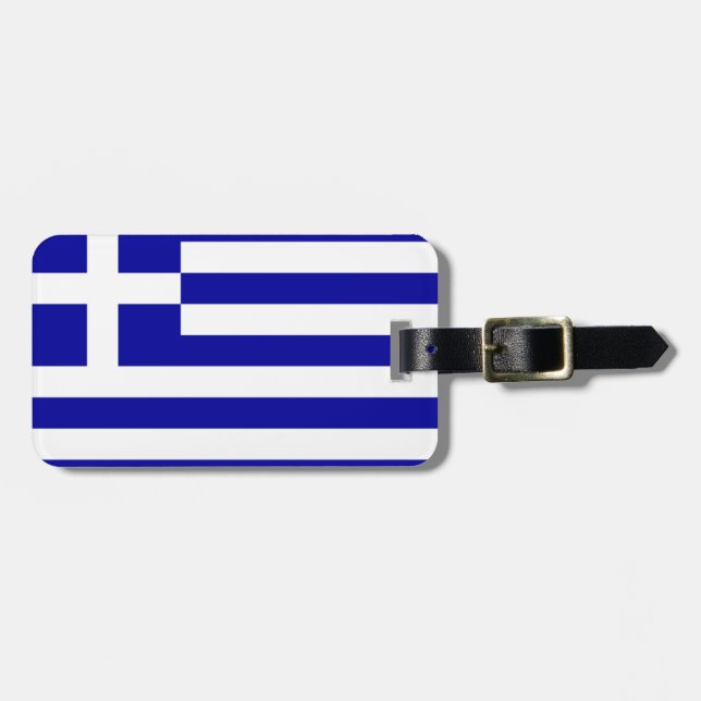 Greece flag luggage tag (Front Horizontal)